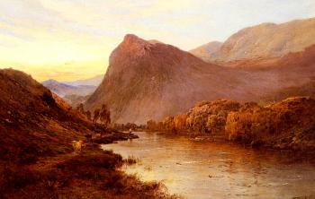 Alfred De Breanski : Sunset In The Glen